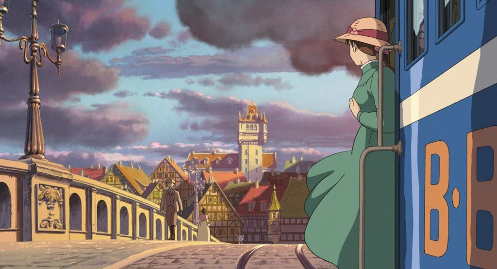 La città nel castello errante di Howl, Sophie sul tram 