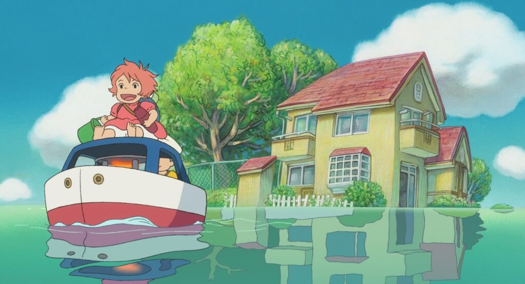 frame di Ponyo sulla barchetta giocattolo