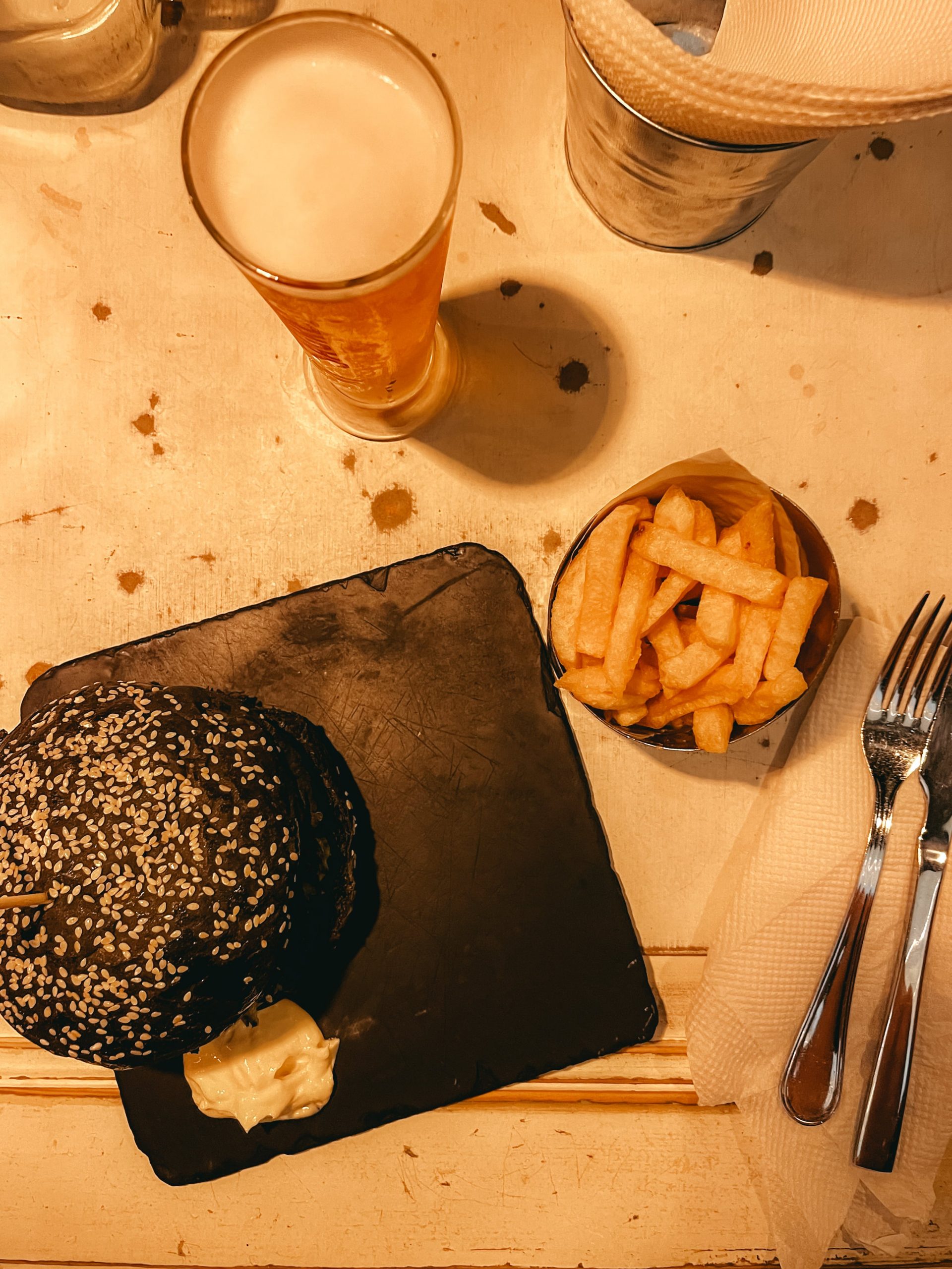 hamburger e birra